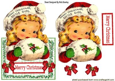 Girl in Her Red Winter Coat Over the Edge Card