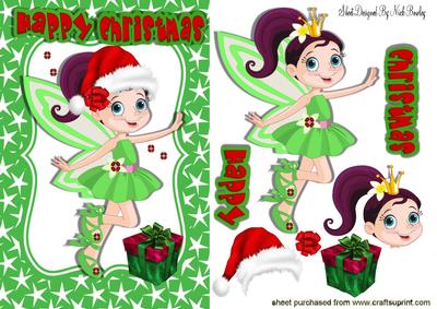 Faeries Celebrate Christmas To, in Her Little Santa Hat