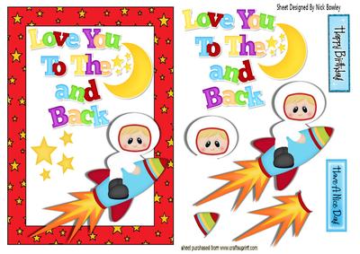Love You to the Moon and Back in Red Star Frame