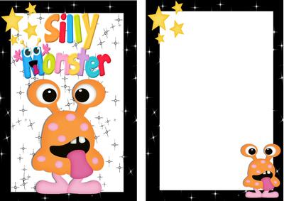 Silly Monster in Star Frame with Goggle Eyes