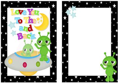 Love You to the Moon , with Alien Card, & Insert