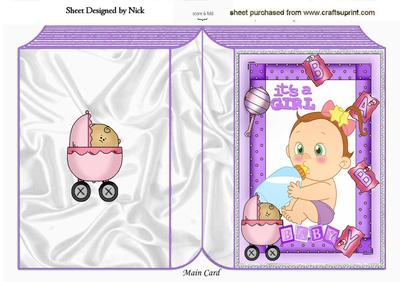 Cute Little Curl on Top, Baby Girl Folded Book