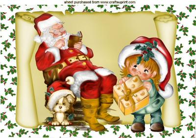 I Have a Present for You Santa! with Little Girl A4
