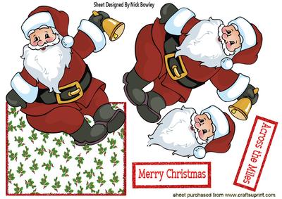 Santa Ringing His Bell! Over the Edge Card