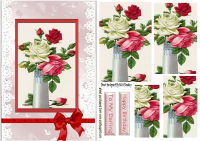 Pink and Cream Roses in a Vase Pyramids