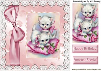 Cute Kitties Playing on a Cushion 8x8