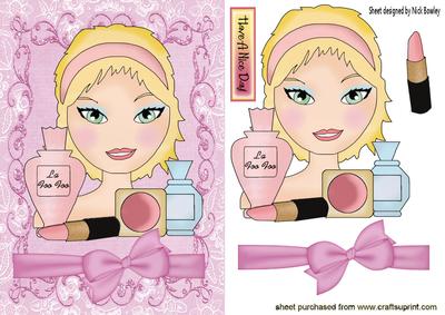I Love to Wear Makeup, Pretty Girl with Bow