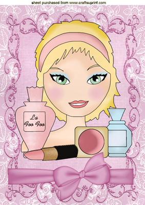 I Love to Wear Makeup, Pretty Girl with Bow A4