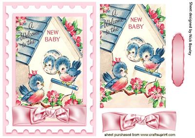 A Welcome to the New Baby! Little Birds, Card & Topper