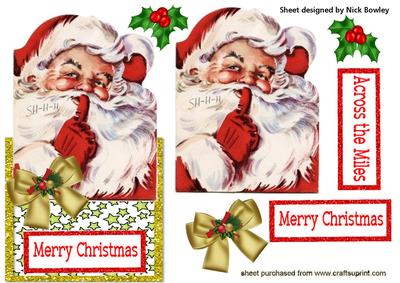 S"hhh! Santa Over the Edge Card
