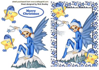 Magical Blue Winter Faerie with Snow