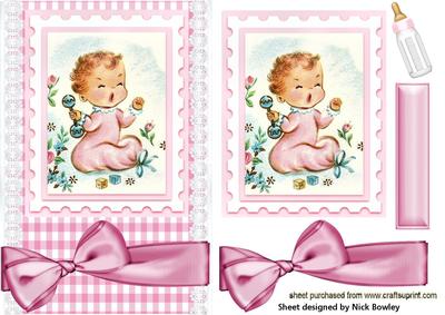 I Need a Cuddle, Cute Baby Girl Card and Topper
