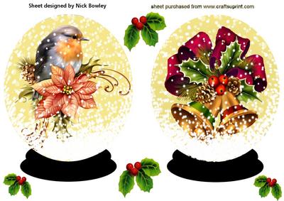 Pretty Snowglobes of Robin and Bells Toppers