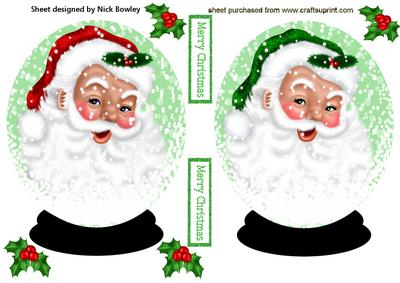 Jolly Santas in Snowglobe Toppers