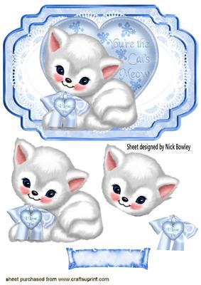 You're the Cats Meow! Love U Kitten on Lace