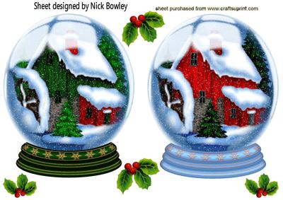 Woodland & Cottage in the Snow , Snowglobes