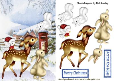 Cute Deer with Woodland Friends & Squirrel