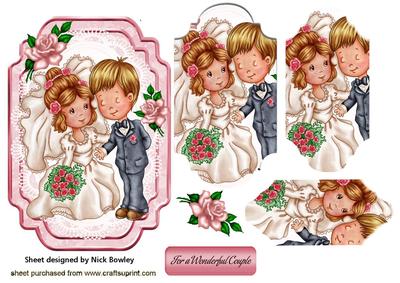 Our Wedding Happy Couple with Roses Bracket Pyramids