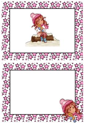 Little Girl and Kitten in the Snow A5 Insert