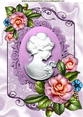 Cameo in Lilac with Pretty Summer Flowers A4