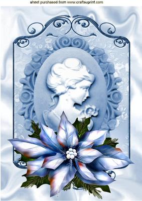 Shades of Blue with Cameo Lady and Blue Poinsettias A4