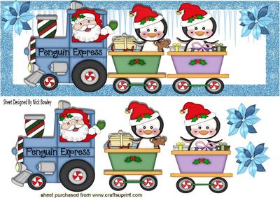 All Aboard the Penguin Express with Santa Dl Card