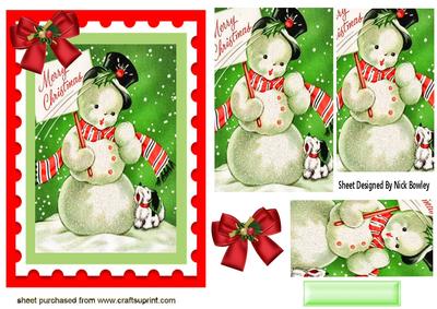 Cute Snowman with Puppy Pyramids
