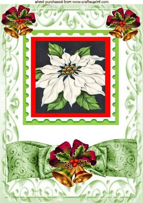 Lovely Poinsettias and Gold Bells with Bow A4