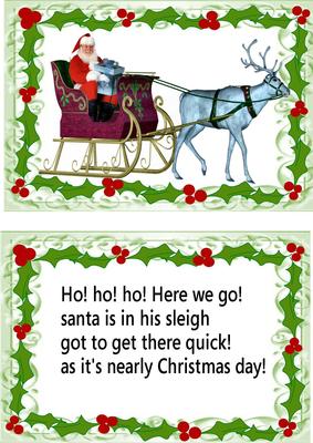 Ho! Ho! Ho! Santa is on His Way Card & Insert
