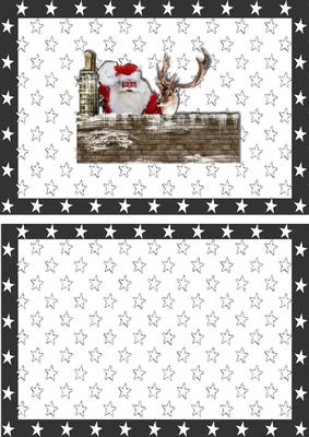 Up Om the Roof! Lovely Santa & Reindeer A5 Insert