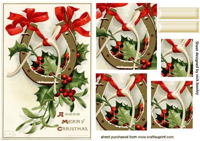 Horseshoe & Wishbone Entwined with Holly Pyramids