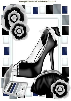 Pretty Black Shoe with Pearls & Accessories A4