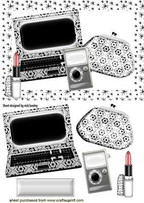 Fancy Laptop in Black/white with Mp3, & Lippy