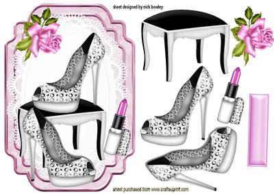 Design Shoes with Pink Lippy and Pink Rose