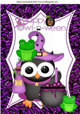 Happy Owl-o-ween, with Little Owl A4