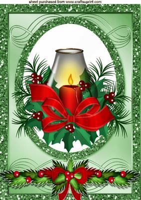 Pretty Candles with Red Bow, Swag A4