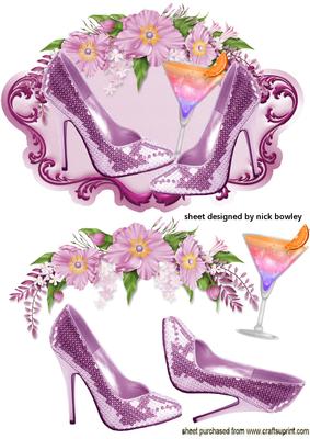 Sparkle Shoes with Fruit Cocktail and Flowers