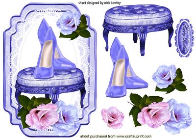 Pretty Pink and Blue Flowers with Shoes on Lace