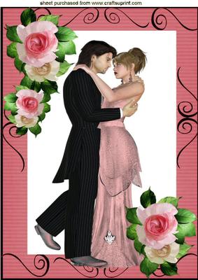 Love is in the Air1 Dancing Couple with Roses A4