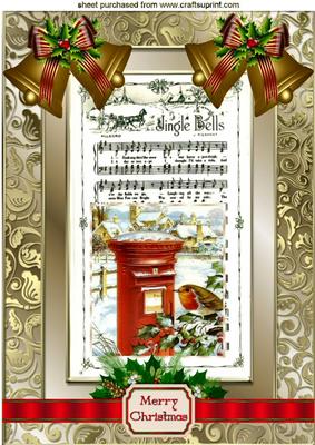 Cute Robin, with Jingle Bells on Music A4