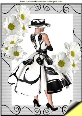 Pretty Dress and Daisies for a Lady A4