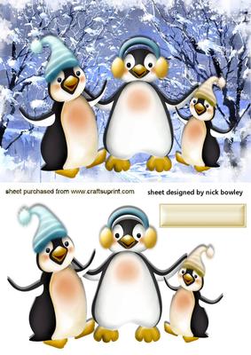 Penguins Having Fun in the Snow