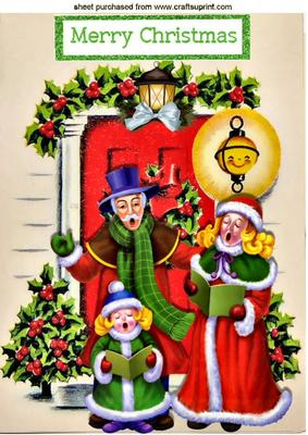 Vintage Carol Singers, with Front Door A4