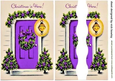 Lovely Purple Front Door with Holly Side Stacker