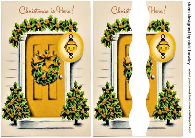 Lovely Gold Front Door with Christmas Holly Side Stacker
