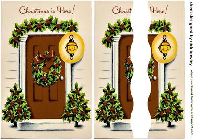 Lovely Brown Front Door with Holly Side Stacker