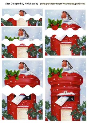 Letter Box with Robin in Snow, Side Stacker