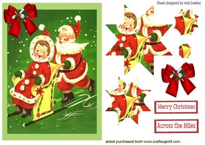 Santa and Mrs Claus Playing in the Snow Star Pyramids