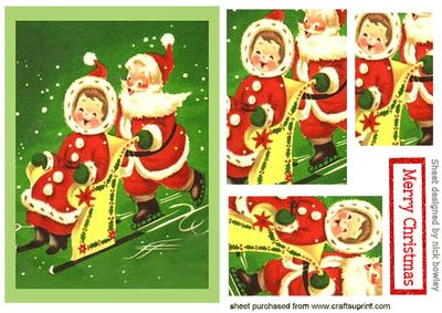 Santa and Mrs Claus Playing in the Snow Square Pyramids