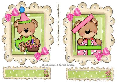 Cute Birthday Teddy Toppers for Girls